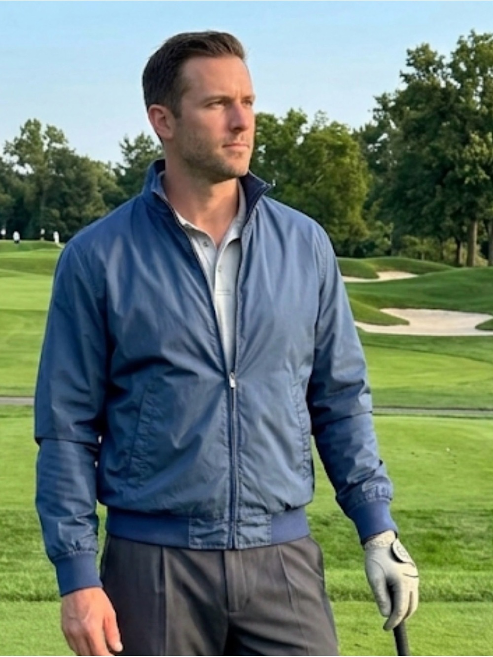 Peter Millar Blue Golf Bomber Jacket